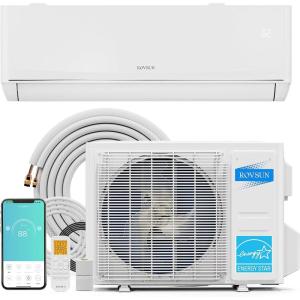 imageROVSUN 12000 BTU Smart WIFI Mini Split ACHeating System with Inverter ampamp APP Control 23 SEER2 Ductless Split Air Conditioner with PreCharged Condenser Heat Pump ampamp Installation Kit 115V12000 BTU  230V  24 SEER2 WIFI