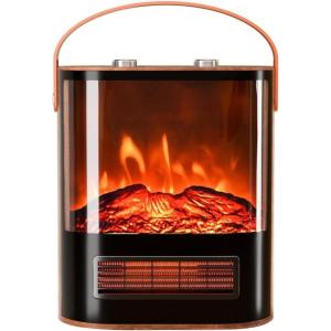 imageROVSUN 1500W Electric Fireplace Stove 224quot H Freestanding Heater wRemote Timer 7 Realistic Flame Colors ampamp 4 Brightness Adjustable Temp Overheat ampamp TipOver Protection for Bedroom ETL134W x 16H