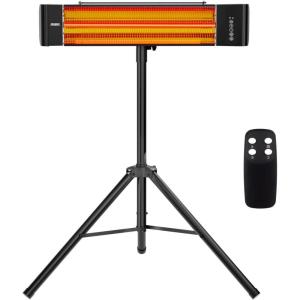 imageROVSUN 1500W Outdoor Electric Heater Patio FreestandingWallmounted Heater with 12H Timer Adjustable Heights 3 Modes 3s Instant Heating for Indoor Outdoor Backyard Garage 1 Set