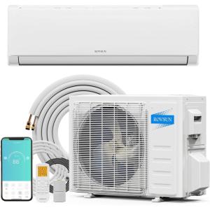 imageROVSUN 18000 BTU Wifi Enabled Mini Split Air Conditioner ampamp Heater with Inverter 21 SEER2 Energy Saving 230V Ductless Split AC Unit with PreCharged Condenser Heat Pump ampamp Installation Kit18000BTU  230V  21SEER2  WiFi