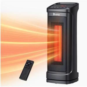 imageROVSUN 23H Electric Space Heater wRemote Control Portable Tower Heater w 70 Oscillating Timer Adjustable Thermostat Tipover ampamp Overheat Protection for Indoor Use Bedroom Living Room 1500W17H