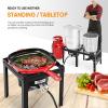 imageROVSUN 100000 BTU Propane Stove with Foldable Side Shelf Single Burner Gas Stove for Outdoor Cooking with Regulator Perfect for Camping Tailgating Turkey Frying Seafood Boiling ampamp Home Brewing100 000 BTU 1 Pack