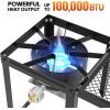 imageROVSUN 100000 BTU Propane Stove with Foldable Side Shelf Single Burner Gas Stove for Outdoor Cooking with Regulator Perfect for Camping Tailgating Turkey Frying Seafood Boiling ampamp Home Brewing100 000 BTU 1 Pack