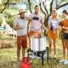 imageROVSUN 10Qt Aluminum Fish Fryer Pot with Strainer Basket Outdoor Fryer with 55000 BTU Propane Gas Burner Thermometer ampamp Lid for Fish Chicken Wings Seafood Frying ampamp Backyard Cooking80QT