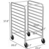 imageROVSUN 10Tiers Sheet Bun Pan Speed Bakery Tray Racks Commercial Stainless Steel Baking Racks with Brake Wheels Push Bread Tray Food Cart Perfect for KitchenDining Rooms10Tier