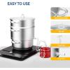 imageROVSUN 11 Quart Juice Steamer Stainless Steel Extractor Fruit Vegetables Juicer Steamer Pot wTempered Glass Lid Clamp Loop Handles Ideal for Making Juice Jelly Pasta85 Quart