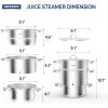 imageROVSUN 11 Quart Juice Steamer Stainless Steel Extractor Fruit Vegetables Juicer Steamer Pot wTempered Glass Lid Clamp Loop Handles Ideal for Making Juice Jelly Pasta85 Quart