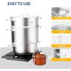 imageROVSUN 11 Quart Juice Steamer Stainless Steel Extractor Fruit Vegetables Juicer Steamer Pot wTempered Glass Lid Clamp Loop Handles Ideal for Making Juice Jelly Pasta11 Quart