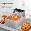 imageROVSUN 114QT Electric Commercial Deep Fryer with Basket ampamp Lid Countertop Kitchen Frying Machine Temperature Adjustable Stainless Steel French Fryer for French Fries Donuts Onion Rings 2500WSingle Fryer114QT