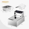 imageROVSUN 114QT Electric Commercial Deep Fryer with Basket ampamp Lid Countertop Kitchen Frying Machine Temperature Adjustable Stainless Steel French Fryer for French Fries Donuts Onion Rings 2500WSingle Fryer114QT