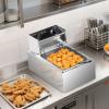 imageROVSUN 114QT Electric Commercial Deep Fryer with Basket ampamp Lid Countertop Kitchen Frying Machine Temperature Adjustable Stainless Steel French Fryer for French Fries Donuts Onion Rings 2500WSingle Fryer114QT