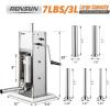 imageROVSUN 11LBS5L Manual Sausage Stuffer Two Speed Stainless Steel Vertical Sausage Maker Meat Filling Machine with 5 Stuffing Tubes for Commercial and Home3L