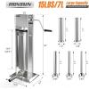 imageROVSUN 11LBS5L Manual Sausage Stuffer Two Speed Stainless Steel Vertical Sausage Maker Meat Filling Machine with 5 Stuffing Tubes for Commercial and Home7L
