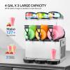 imageROVSUN 12 Gal45L Commercial Slushy Machine 15L X 3 Tanks Margarita Machine  Slush ampamp Juice Modes Slushie Machine Frozen Drink Maker  Stainless Steel for Home Restaurant Bar Party  110V60HZ12 Gallon
