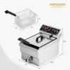 imageROVSUN 125QT118L Electric Deep Fryer wFrying Basket Timer Drain ampamp Lid Commercial Countertop Single Tank Frying Machine Adjustable Temperature for French Fries Donuts Onion Rings 1700W 110V125QT