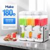imageROVSUN 144 Gallon54L Commercial Beverage Dispenser Drink Dispenser 18L X 3 Tanks Commercial Juice Dispenser Stainless Steel with Thermostat Controller for Home Restaurant Bar Party 110V60HZ48 Gallon x 3