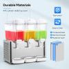 imageROVSUN 144 Gallon54L Commercial Beverage Dispenser Drink Dispenser 18L X 3 Tanks Commercial Juice Dispenser Stainless Steel with Thermostat Controller for Home Restaurant Bar Party 110V60HZ48 Gallon x 3