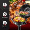 imageROVSUN 1600W Tabletop Electric Grill with Temperature Control Black 304 Stainless Steel Grill wDouble Layer Design Portable ampamp Removable Small Stove for Indoor and Outdoor UseVertical