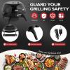 imageROVSUN 1600W Tabletop Electric Grill with Temperature Control Black 304 Stainless Steel Grill wDouble Layer Design Portable ampamp Removable Small Stove for Indoor and Outdoor UseTabletop