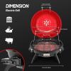 imageROVSUN 1600W Tabletop Electric Grill with Temperature Control Red 304 Stainless Steel Grill wDouble Layer Design Portable ampamp Removable Small Stove for Indoor and Outdoor Use
