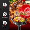 imageROVSUN 1600W Vertical Electric Grill with Lid Red 304 Stainless Steel Grill wDetachable Pullout Drip Tray Double Layer Design Portable ampamp Removable for Indoor and Outdoor Use