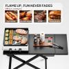 imageROVSUN 2 Burner Foldable Propane Griddle with Wheels ampamp Enameled Tray 20000 BTU Portable Flat Top Gas Grill with Electronic Ignition ampamp Regulator for Outdoor Cooking Camping BBQ Tailgating Picnicking2 Burner