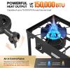 imageROVSUN 2 Burner Outdoor Propane Gas Stove 150000 BTU High Pressure Stand Cooker for Backyard Cooking Camping Home Brewing Canning Turkey Frying 20 PSI Regulator2 Burner