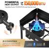 imageROVSUN 2 Burner Outdoor Propane Gas Stove 150000 BTU High Pressure Stand Cooker for Backyard Cooking Camping Home Brewing Canning Turkey Frying 20 PSI Regulator2 Burner WindscreenBag