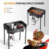 imageROVSUN 2 Burner Outdoor Propane Gas Stove 150000 BTU High Pressure Stand Cooker for Backyard Cooking Camping Home Brewing Canning Turkey Frying 20 PSI Regulator2 Burner WindscreenBag