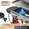imageROVSUN 2 Burner Outdoor Propane Gas Stove with Autoignition Regulator ampamp Shelf 150000 BTU Powerful Stand Cooker for Backyard Patio Cooking Home Brewing Canning Turkey FryingDeluxe