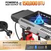 imageROVSUN 2 Burner Outdoor Propane Gas Stove with Autoignition Regulator ampamp Shelf 150000 BTU Powerful Stand Cooker for Backyard Patio Cooking Home Brewing Canning Turkey FryingFlagship