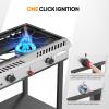 imageROVSUN 2 Burner Outdoor Propane Gas Stove with Autoignition Regulator ampamp Shelf 150000 BTU Powerful Stand Cooker for Backyard Patio Cooking Home Brewing Canning Turkey FryingClassic