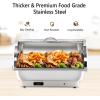 imageROVSUN 2 Pack Electric 9 QT Chafing Dishes Buffet SetNSF Stainless Steel Roll Top Catering Chafer Server Food Warmer with Cover Full Size ampamp 2 Detachable Food Pans for Party Wedding BanquetStainless Steel Lid  3 Pack