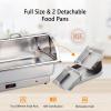 imageROVSUN 2 Pack Electric 9 QT Chafing Dishes Buffet SetNSF Stainless Steel Roll Top Catering Chafer Server Food Warmer with Cover Full Size ampamp 2 Detachable Food Pans for Party Wedding BanquetStainless Steel Lid  2 Pack