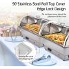 imageROVSUN 2 Pack Electric 9 QT Chafing Dishes Buffet SetNSF Stainless Steel Roll Top Catering Chafer Server Food Warmer with Cover Full Size ampamp 2 Detachable Food Pans for Party Wedding BanquetStainless Steel Lid  3 Pack