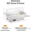 imageROVSUN 2 Pack Electric 9 QT Stainless Steel Chafing Dish Buffet Set NSF Roll Top Catering Chafer Server Food Warmer with Full Size ampamp 2 Detachable Food PansTransparent PC Lid for Party Wedding3 Packs