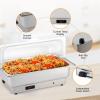 imageROVSUN 2 Pack Electric 9 QT Stainless Steel Chafing Dish Buffet Set NSF Roll Top Catering Chafer Server Food Warmer with Full Size ampamp 2 Detachable Food PansTransparent PC Lid for Party Wedding3 Packs