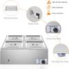 imageROVSUN 21QT Electric Commercial Food Warmer 2Pan Steam Table 106 QTPan Stainless Steel Bain Marie Buffet Countertop with Temperature Control ampamp Lid for Parties Catering Restaurants 110V4 Pan423Qt