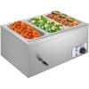 imageROVSUN 21QT Electric Commercial Food Warmer 2Pan Steam Table 106 QTPan Stainless Steel Bain Marie Buffet Countertop with Temperature Control ampamp Lid for Parties Catering Restaurants 110V3 Pan21Qt