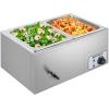 imageROVSUN 21QT Electric Commercial Food Warmer 2Pan Steam Table 106 QTPan Stainless Steel Bain Marie Buffet Countertop with Temperature Control ampamp Lid for Parties Catering Restaurants 110V2 Pan21Qt
