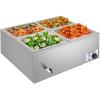 imageROVSUN 21QT Electric Commercial Food Warmer 2Pan Steam Table 106 QTPan Stainless Steel Bain Marie Buffet Countertop with Temperature Control ampamp Lid for Parties Catering Restaurants 110V4 Pan423Qt