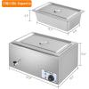 imageROVSUN 21QT Electric Commercial Food Warmer 2Pan Steam Table 106 QTPan Stainless Steel Bain Marie Buffet Countertop with Temperature Control ampamp Lid for Parties Catering Restaurants 110VFull Pan21Qt