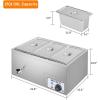 imageROVSUN 21QT Electric Commercial Food Warmer 2Pan Steam Table 106 QTPan Stainless Steel Bain Marie Buffet Countertop with Temperature Control ampamp Lid for Parties Catering Restaurants 110V3 Pan21Qt