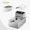 imageROVSUN 228QT216L Electric Deep Fryer Commercial Deep Fryer with Baskets Lids Countertop Stainless Steel Dual Tank Kitchen Fat Fryer Frying Machine for French Fries Donuts Adjustable Temp 3400W114QT