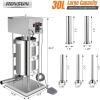 imageROVSUN 243LBS15L Electric Sausage Stuffer Adjustable Speed Stainless Steel Sausage Maker Meat Stuffer Heavy Duty Vertical Electric Stuffer Sausage Filler with 5 Stuffing Tubes Home ampamp Commercial30L