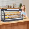 imageROVSUN 26quot Commercial Food Warmer Display Pizza Warmer 3Tier Electric Countertop Food Warmer wLED Lighting Adjustable Removable Shelves ampamp Glass Door Pretzel Warmer for Buffet Restaurant 1200W48 Length