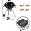 imageROVSUN 28 Charcoal Grill with Cover Ash Catcher Bottom Shelf Side Shelf Perfect Portable Small Grill for IndoorOutdoor Use Black