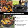 imageROVSUN 28 Charcoal Grill with Cover Ash Catcher Bottom Shelf Side Shelf Perfect Portable Small Grill for IndoorOutdoor Use Black