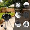 imageROVSUN 28 Charcoal Grill with Cover Ash Catcher Bottom Shelf Side Shelf Perfect Portable Small Grill for IndoorOutdoor Use Black