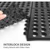 imageROVSUN 2Pack 36 x 36 in Interlocking Rubber Floor Mat with Holes AntiFatigue NonSlip Drainage Mat for Industrial Kitchen Restaurant Bar Bathroom Garage Poolside IndoorOutdoor Cushion